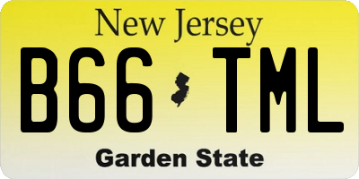 NJ license plate B66TML