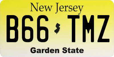 NJ license plate B66TMZ