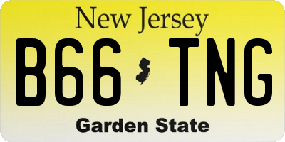 NJ license plate B66TNG