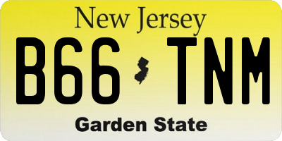 NJ license plate B66TNM