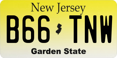 NJ license plate B66TNW