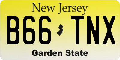NJ license plate B66TNX