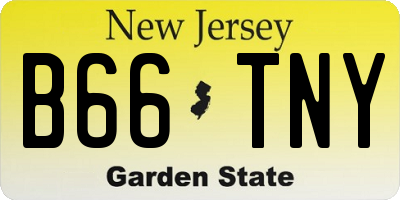 NJ license plate B66TNY