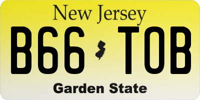 NJ license plate B66TOB