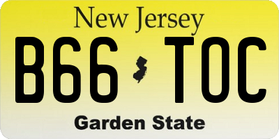 NJ license plate B66TOC