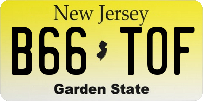 NJ license plate B66TOF
