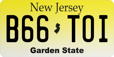 NJ license plate B66TOI