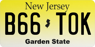 NJ license plate B66TOK
