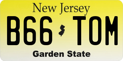 NJ license plate B66TOM