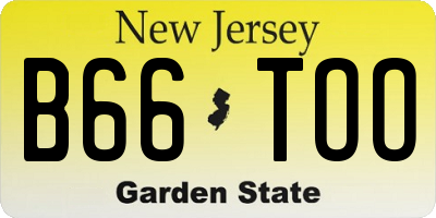 NJ license plate B66TOO