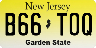 NJ license plate B66TOQ