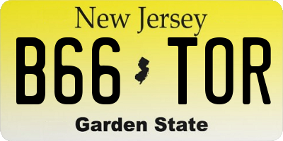 NJ license plate B66TOR