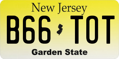 NJ license plate B66TOT