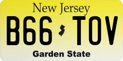 NJ license plate B66TOV