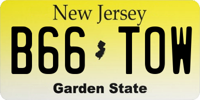 NJ license plate B66TOW