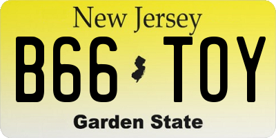 NJ license plate B66TOY
