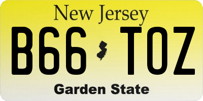 NJ license plate B66TOZ