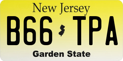 NJ license plate B66TPA