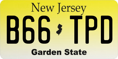 NJ license plate B66TPD