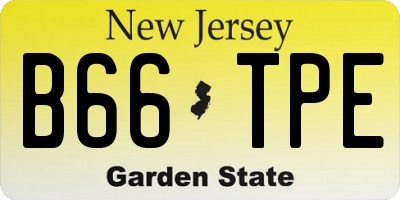 NJ license plate B66TPE