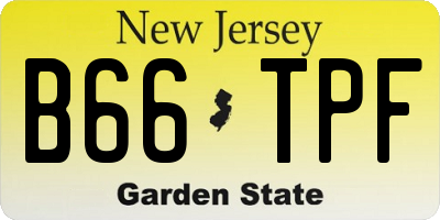 NJ license plate B66TPF