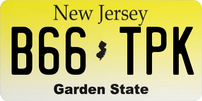 NJ license plate B66TPK