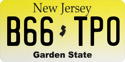 NJ license plate B66TPO