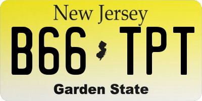 NJ license plate B66TPT