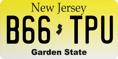 NJ license plate B66TPU