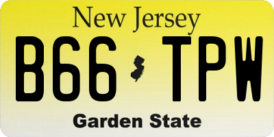 NJ license plate B66TPW