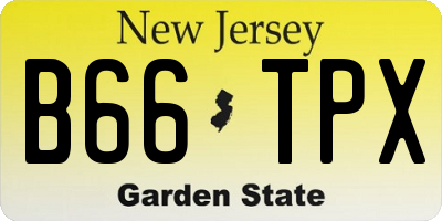 NJ license plate B66TPX