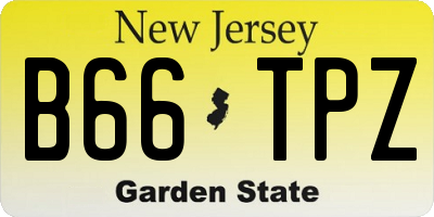 NJ license plate B66TPZ
