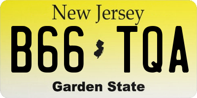 NJ license plate B66TQA