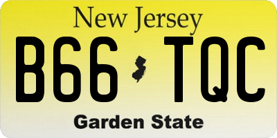 NJ license plate B66TQC