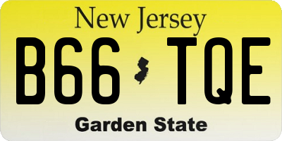 NJ license plate B66TQE
