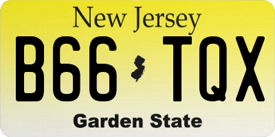 NJ license plate B66TQX