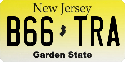 NJ license plate B66TRA