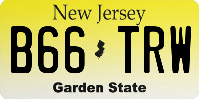 NJ license plate B66TRW