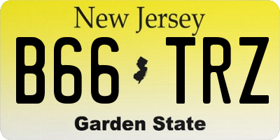 NJ license plate B66TRZ