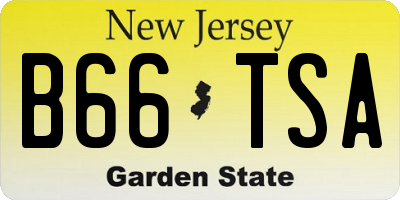 NJ license plate B66TSA