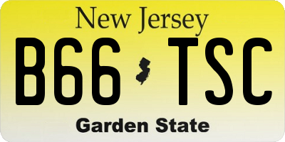 NJ license plate B66TSC