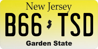 NJ license plate B66TSD