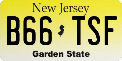 NJ license plate B66TSF