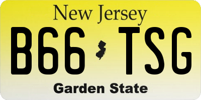 NJ license plate B66TSG