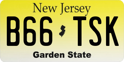 NJ license plate B66TSK