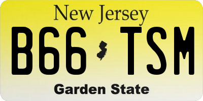 NJ license plate B66TSM