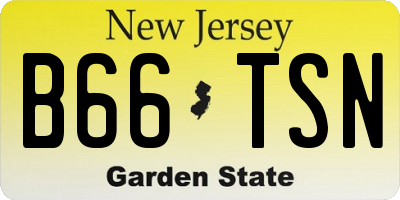 NJ license plate B66TSN
