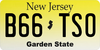 NJ license plate B66TSO
