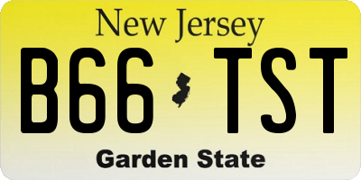 NJ license plate B66TST