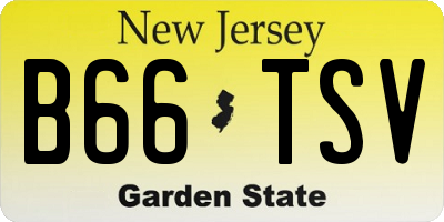 NJ license plate B66TSV